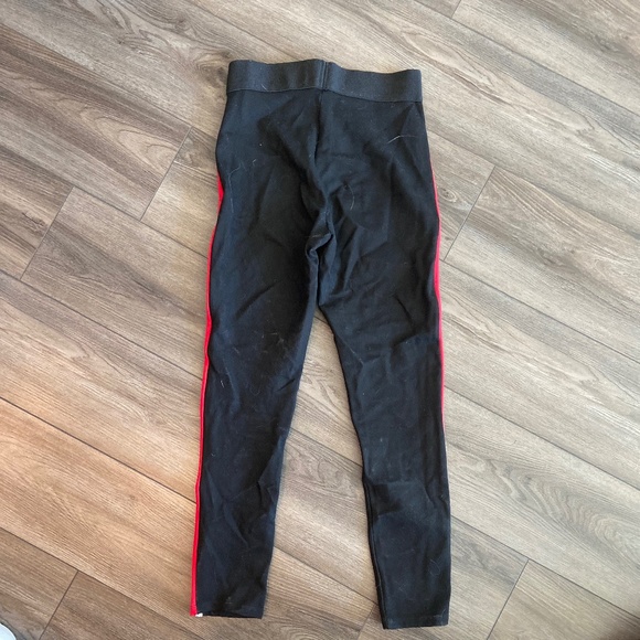Black Stretch Pants with White & Red Stripe - Picture 2 of 4